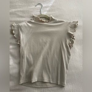 Zara Mock Neck Short Sleeve Top